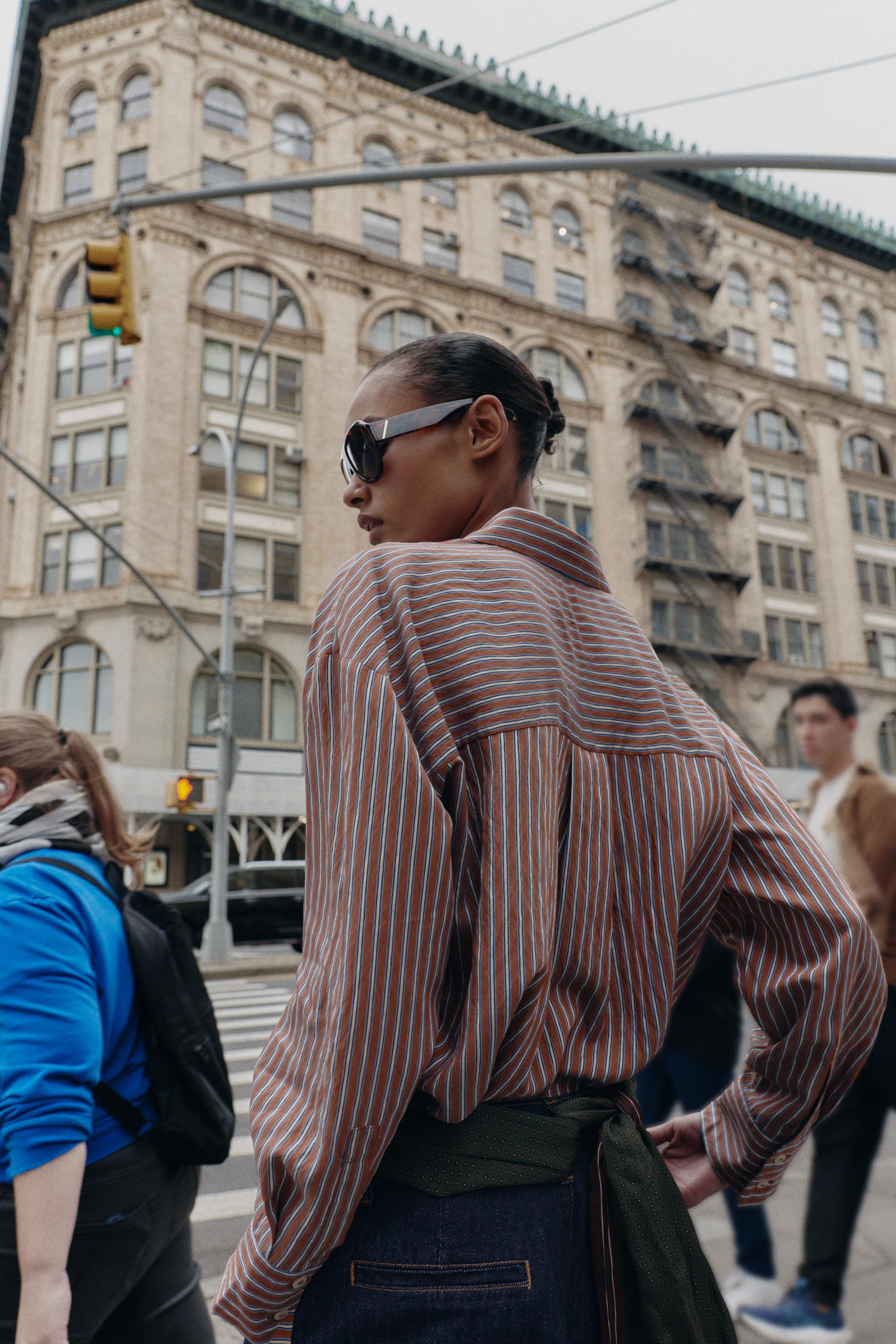 OVERSIZED STRIPED POPLIN SHIRT